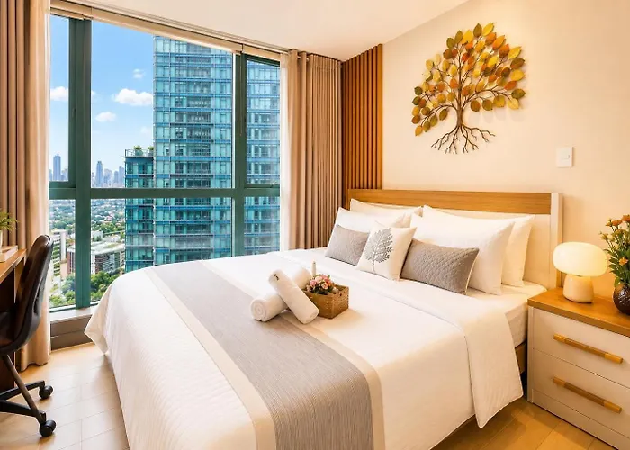 Apartment Bgc One Uptown King Bed 3 Min Walk To Malls And Restaurants Manila